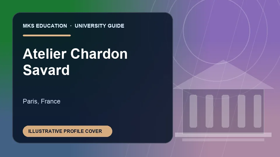 Illustrative MKS Education profile cover for Atelier Chardon Savard in France