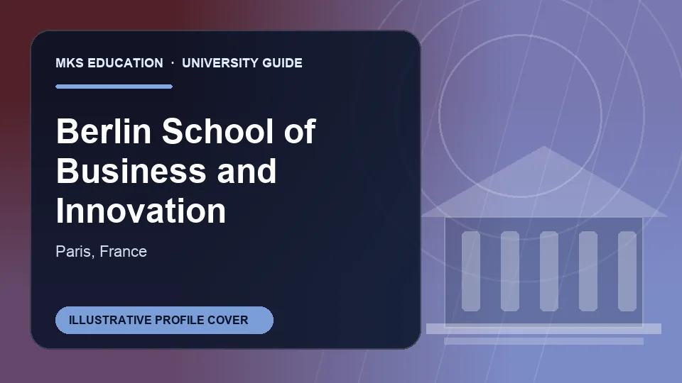 Illustrative MKS Education profile cover for Berlin School of Business and Innovation in France