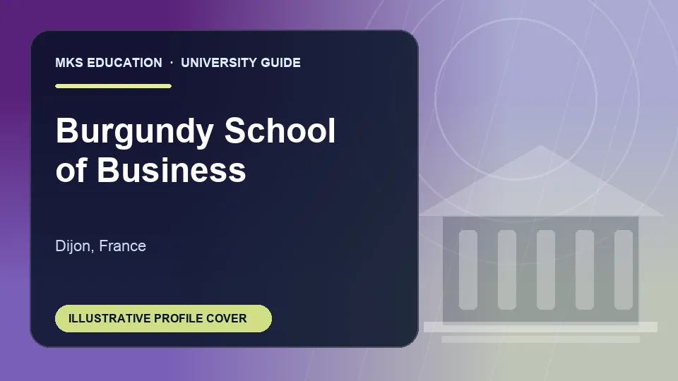 Illustrative MKS Education profile cover for Burgundy School of Business in France