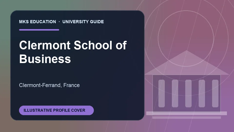 Illustrative MKS Education profile cover for Clermont School of Business in France