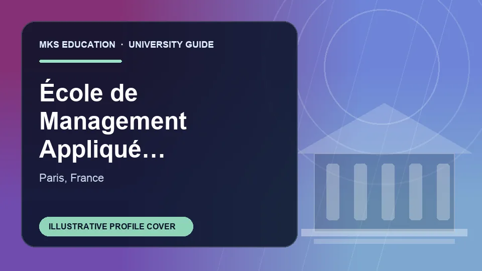 Illustrative MKS Education profile cover for u00c9cole de Management Appliquu00e9 (EMA) in France
