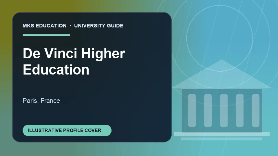Illustrative MKS Education profile cover for De Vinci Higher Education in France