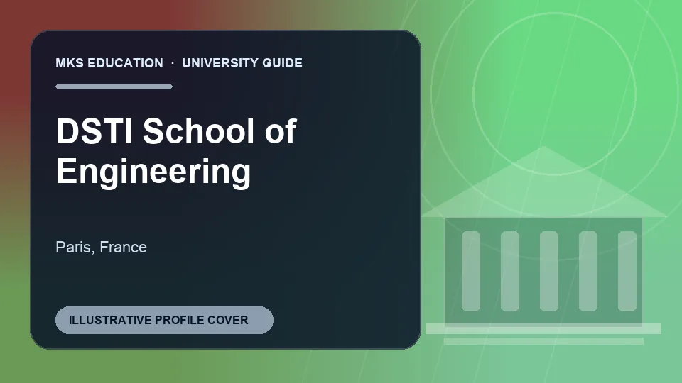 Illustrative MKS Education profile cover for DSTI School of Engineering in France