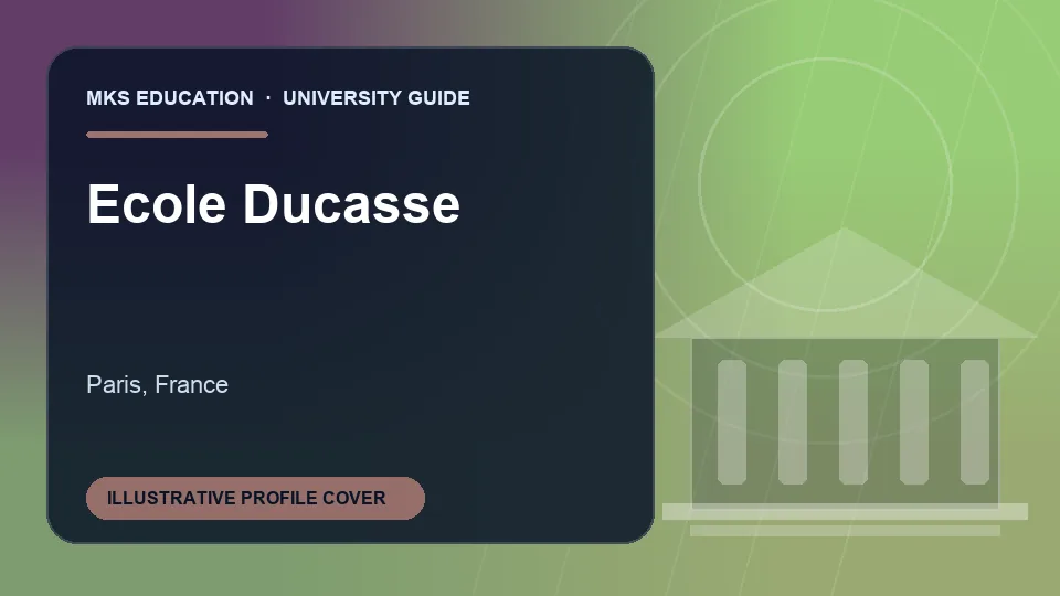 Illustrative MKS Education profile cover for Ecole Ducasse in France