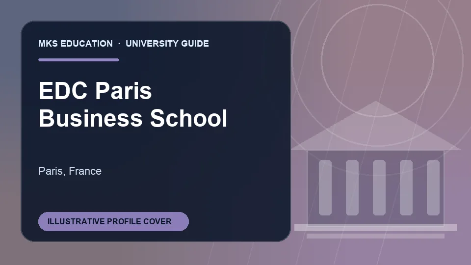 Illustrative MKS Education profile cover for EDC Paris Business School in France