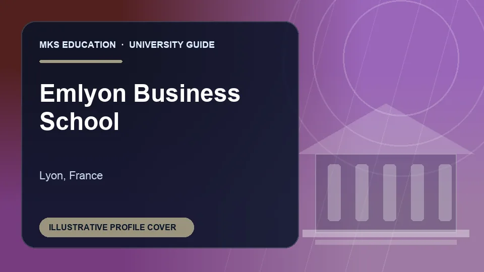 Illustrative MKS Education profile cover for Emlyon Business School in France