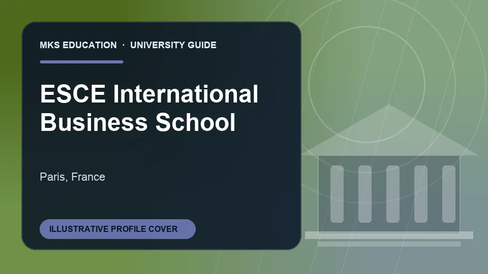 Illustrative MKS Education profile cover for ESCE International Business School in France