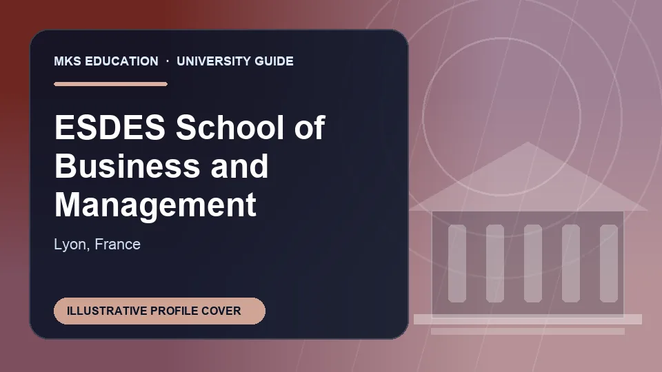 Illustrative MKS Education profile cover for ESDES School of Business and Management in France