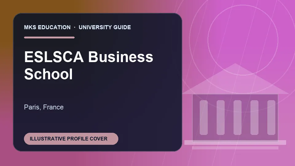 Illustrative MKS Education profile cover for ESLSCA Business School in France