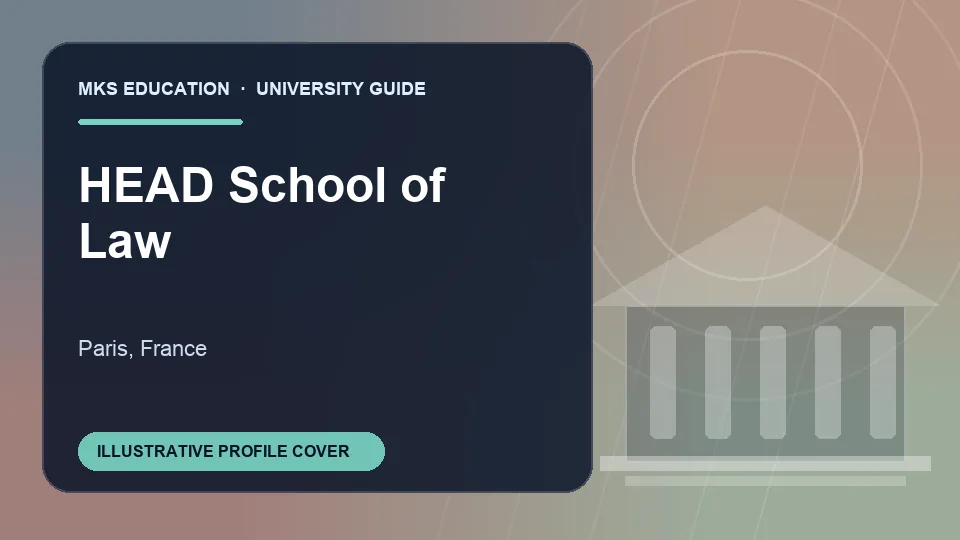 Illustrative MKS Education profile cover for HEAD School of Law in France