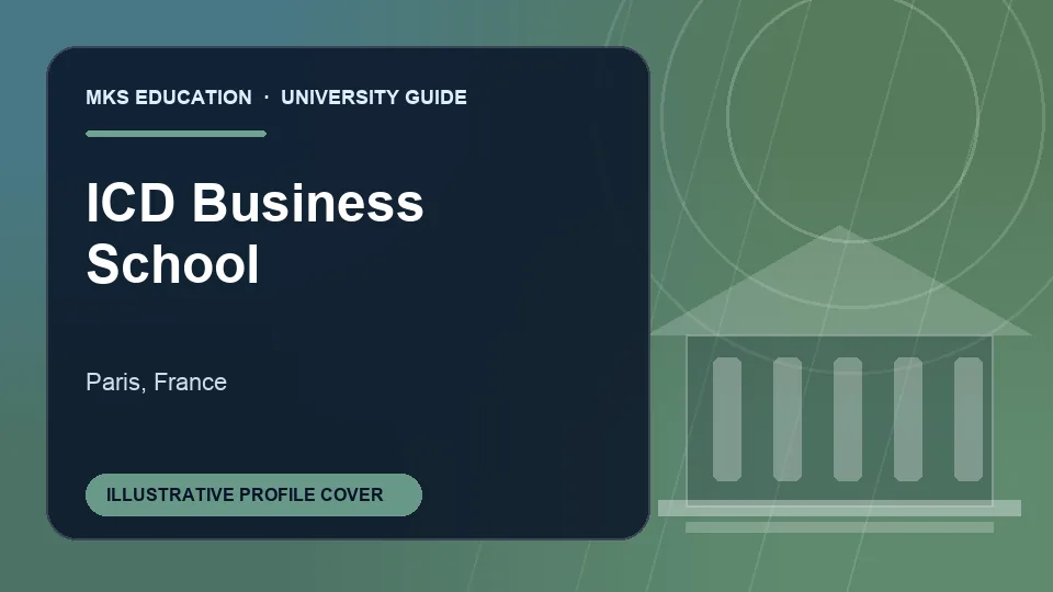Illustrative MKS Education profile cover for ICD Business School in France