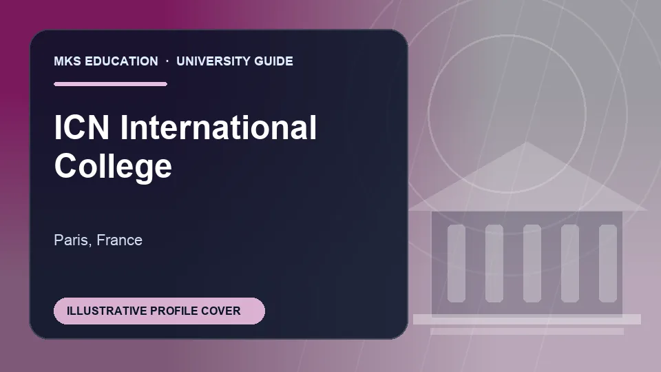Illustrative MKS Education profile cover for ICN International College in France