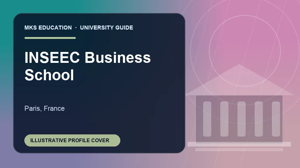 Illustrative MKS Education profile cover for INSEEC Business School in France