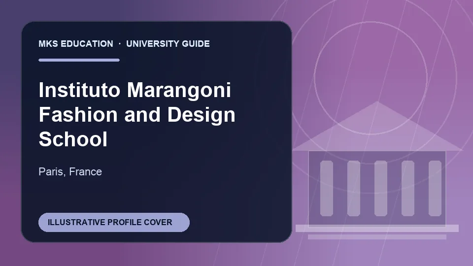 Illustrative MKS Education profile cover for Instituto Marangoni Fashion and Design School in France