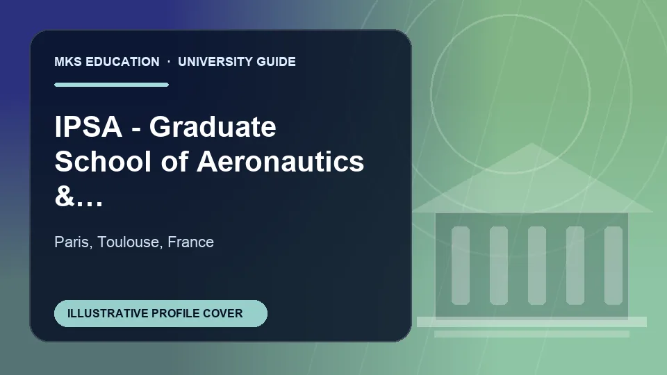 Illustrative MKS Education profile cover for IPSA - Graduate School of Aeronautics & Space Engineering in France