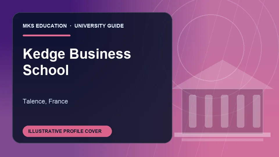 Illustrative MKS Education profile cover for Kedge Business School in France
