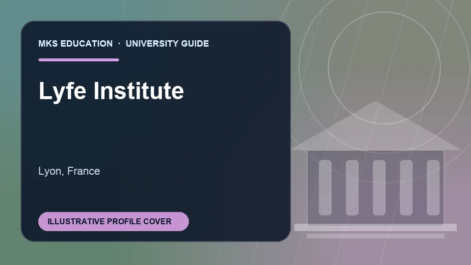 Illustrative MKS Education profile cover for Lyfe Institute in France