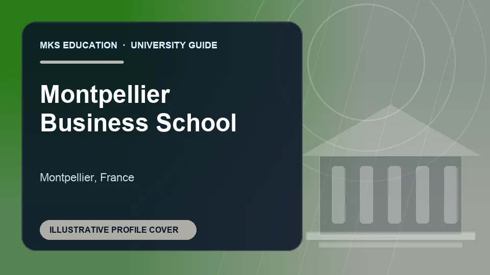 Illustrative MKS Education profile cover for Montpellier Business School in France