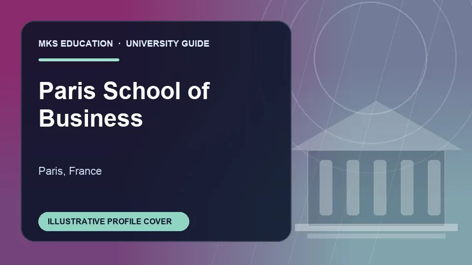 Illustrative MKS Education profile cover for Paris School of Business in France
