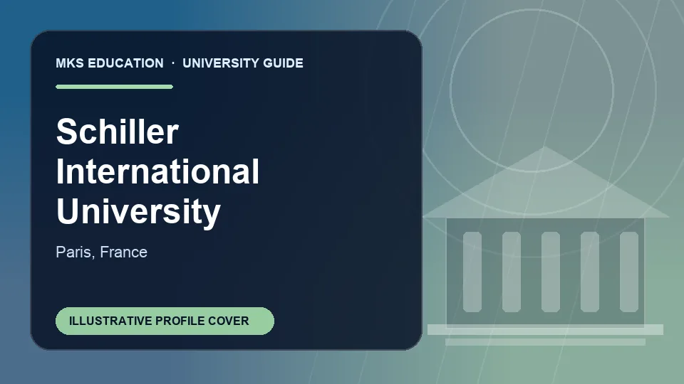 Illustrative MKS Education profile cover for Schiller International University in France