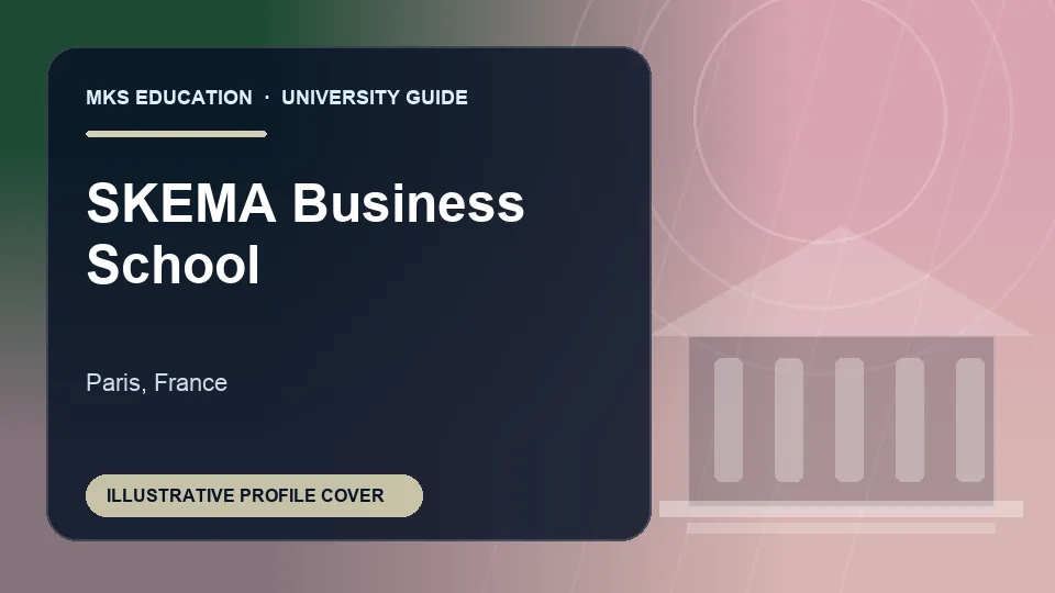Illustrative MKS Education profile cover for SKEMA Business School in France