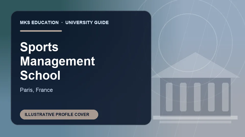 Illustrative MKS Education profile cover for Sports Management School in France