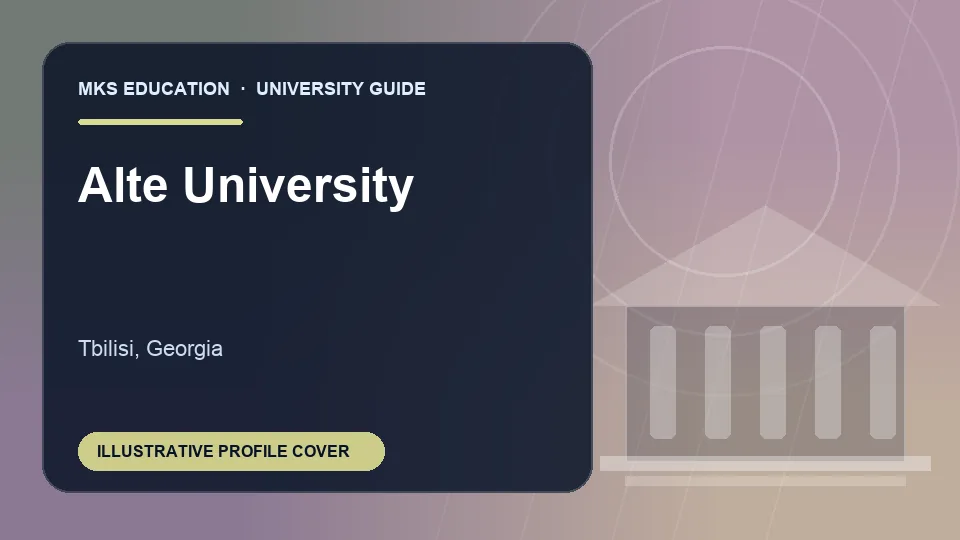 Illustrative MKS Education profile cover for Alte University in Georgia