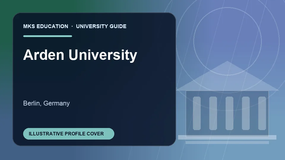Illustrative MKS Education profile cover for Arden University in Germany