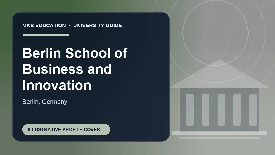 Illustrative MKS Education profile cover for Berlin School of Business and Innovation in Germany
