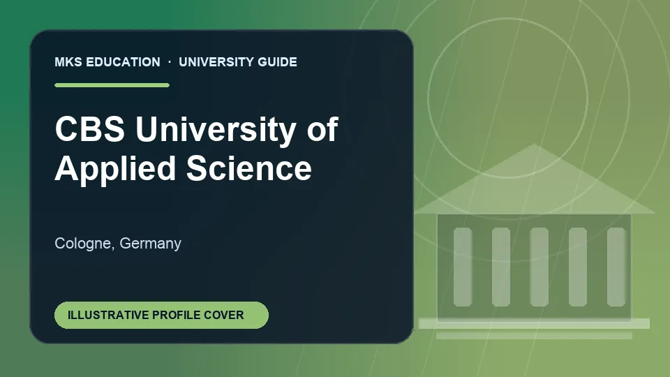 Illustrative MKS Education profile cover for CBS University of Applied Science in Germany