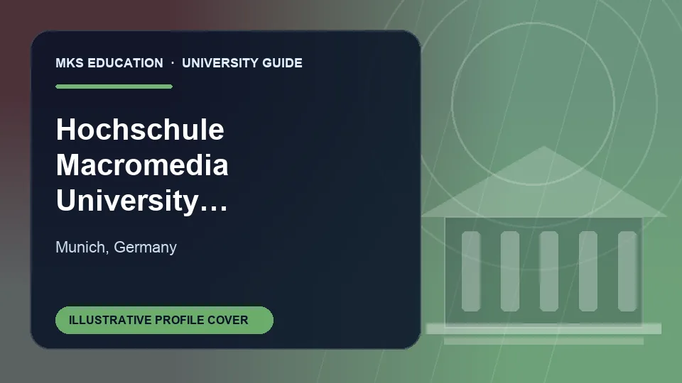 Illustrative MKS Education profile cover for Hochschule Macromedia University of Applied Sciences in Germany