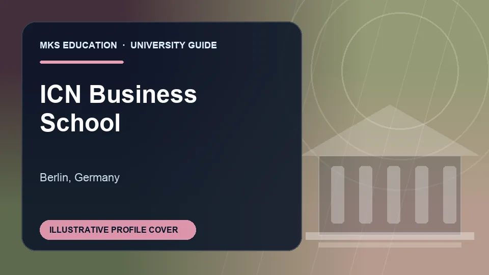 Illustrative MKS Education profile cover for ICN Business School in Germany
