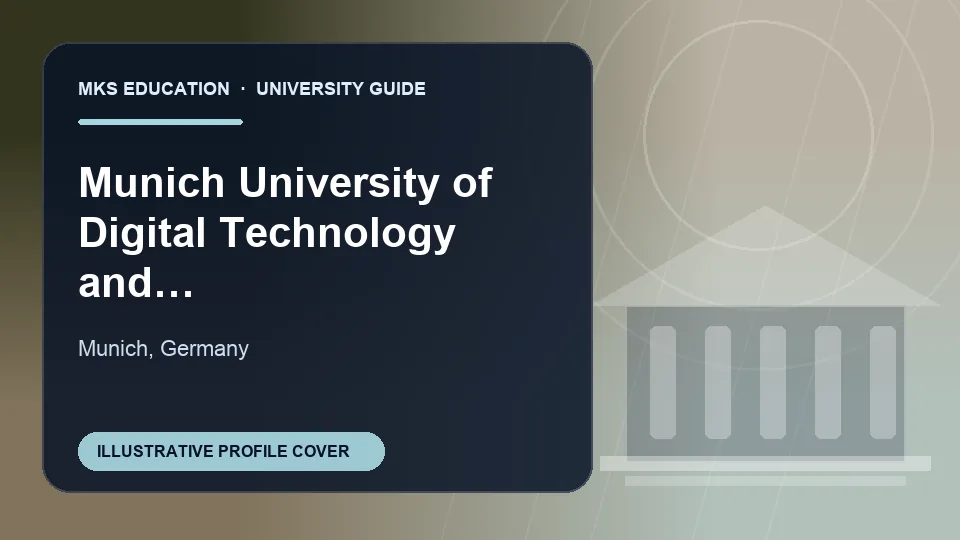 Illustrative MKS Education profile cover for Munich University of Digital Technology and Applied Sciences in Germany