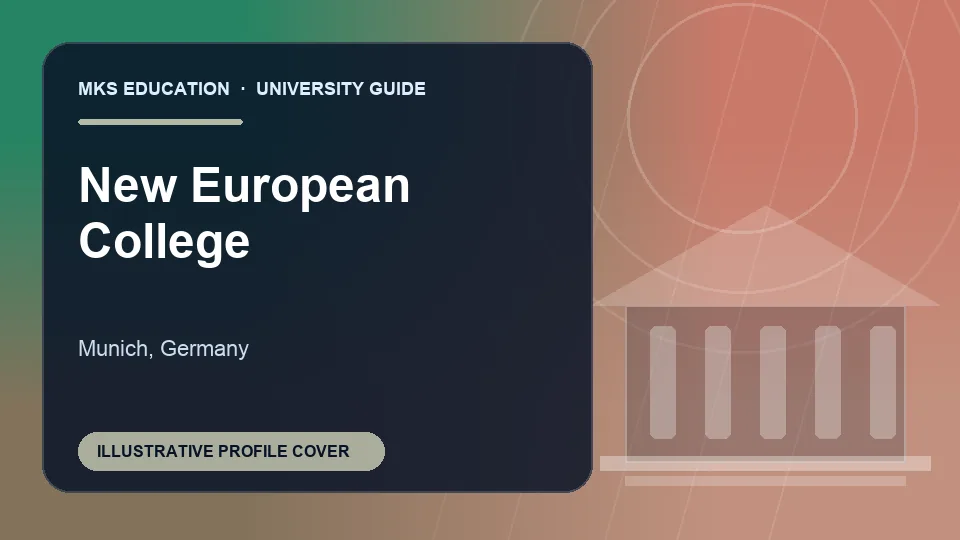 Illustrative MKS Education profile cover for New European College in Germany
