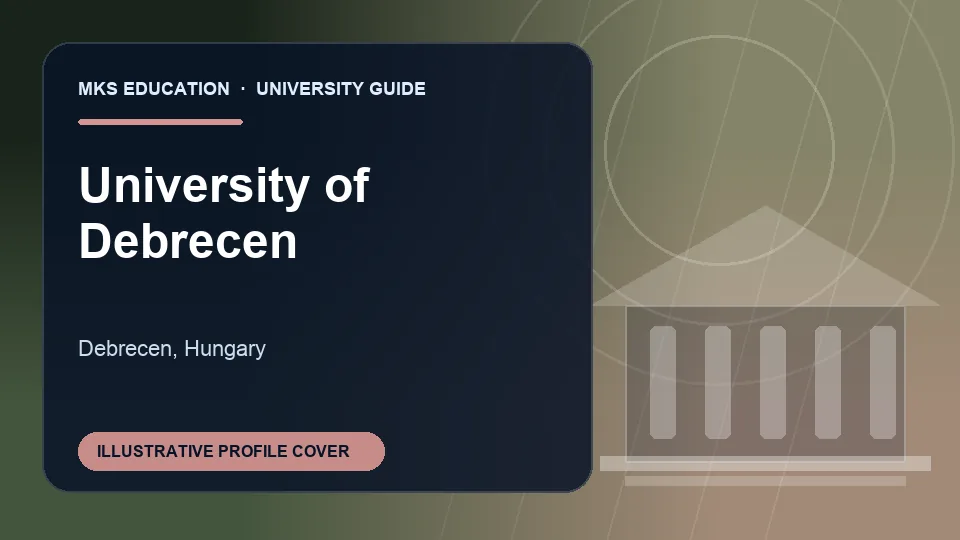 Illustrative MKS Education profile cover for University of Debrecen in Hungary