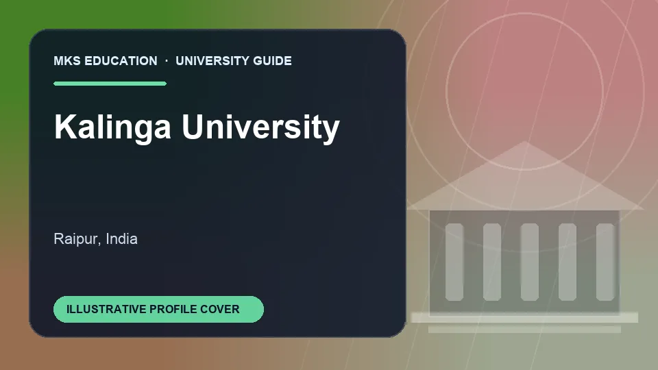 Illustrative MKS Education profile cover for Kalinga University in India