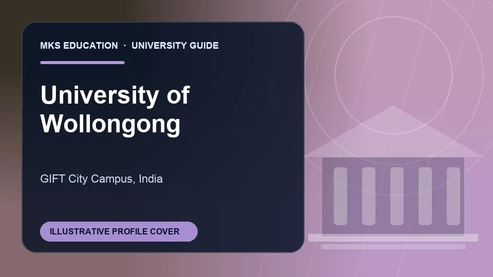 Illustrative MKS Education profile cover for University of Wollongong in India