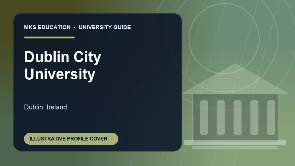 Illustrative MKS Education profile cover for Dublin City University in Ireland