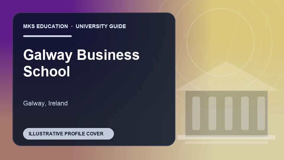 Illustrative MKS Education profile cover for Galway Business School in Ireland