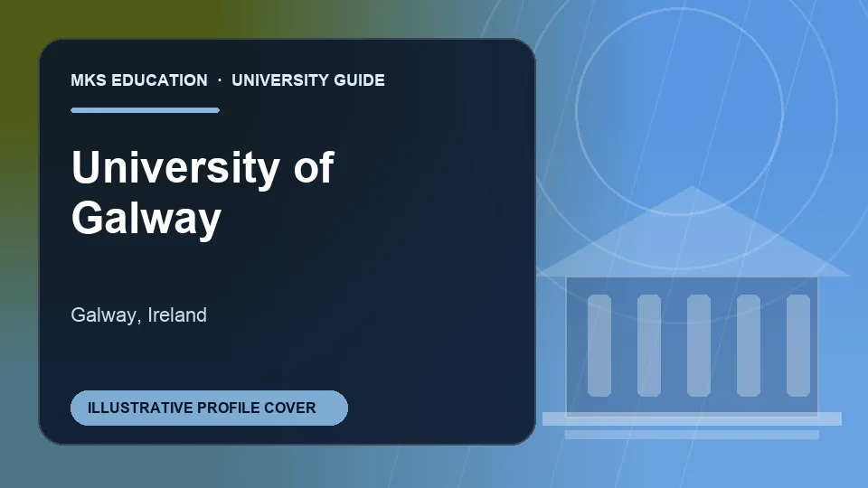 Illustrative MKS Education profile cover for University of Galway in Ireland