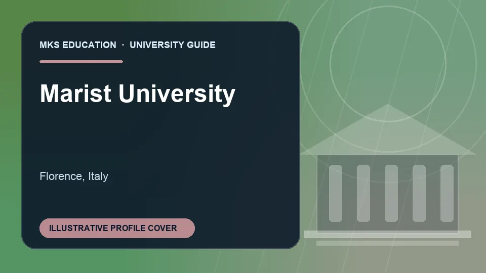 Illustrative MKS Education profile cover for Marist University in Italy