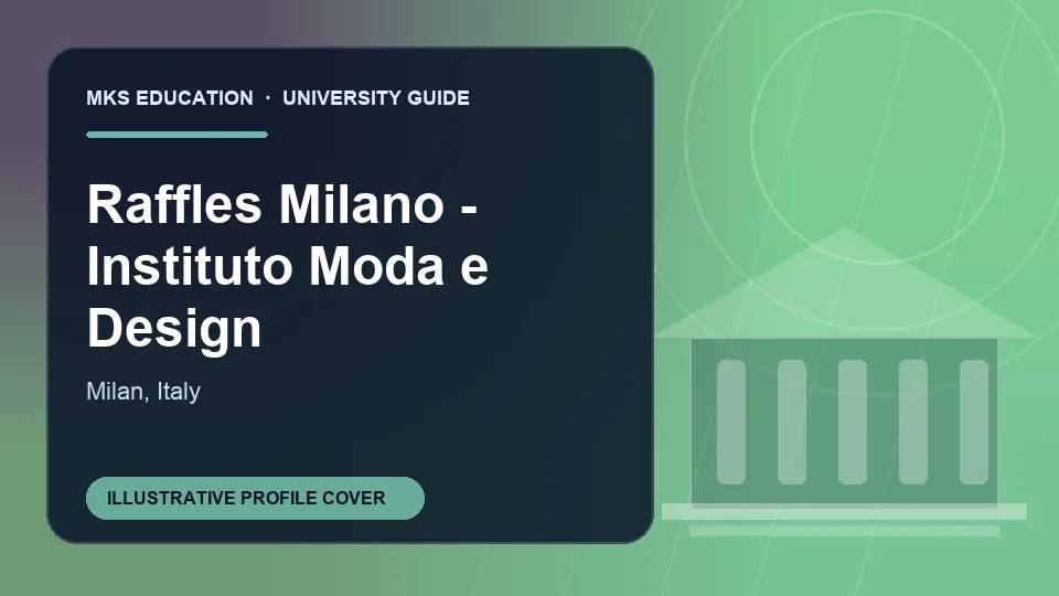 Illustrative MKS Education profile cover for Raffles Milano - Instituto Moda e Design in Italy