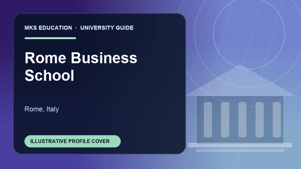 Illustrative MKS Education profile cover for Rome Business School in Italy