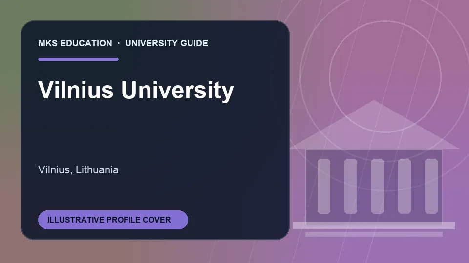 Illustrative MKS Education profile cover for Vilnius University in Lithuania