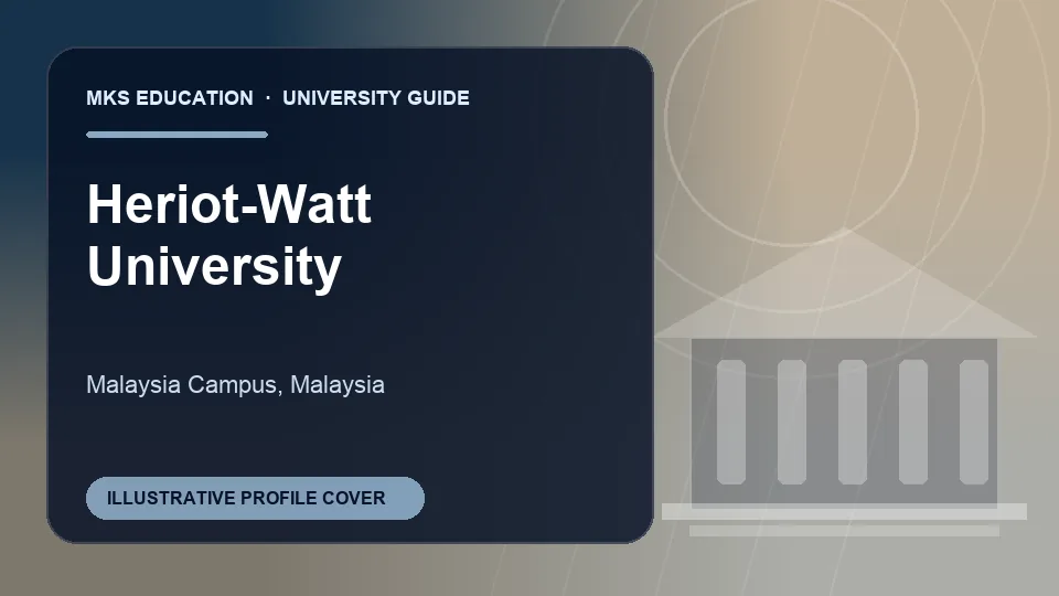 Illustrative MKS Education profile cover for Heriot-Watt University in Malaysia