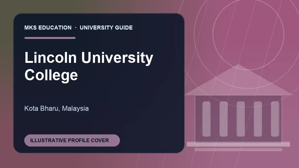Illustrative MKS Education profile cover for Lincoln University College in Malaysia