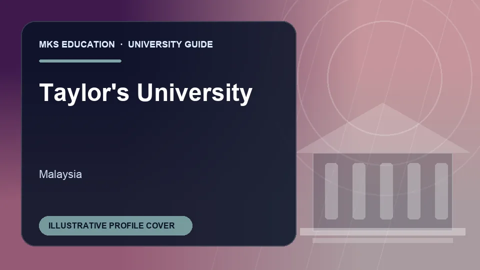 Illustrative MKS Education profile cover for Taylor's University in Malaysia