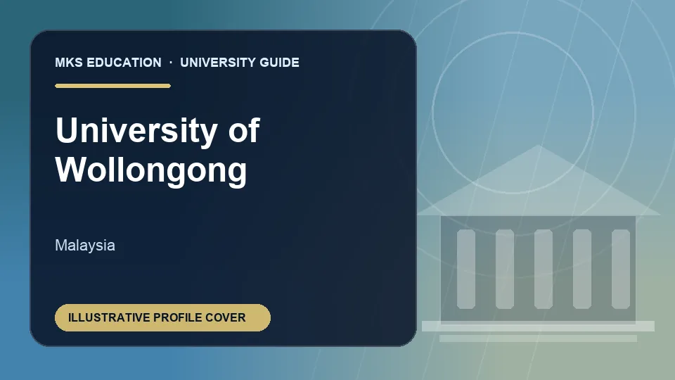 Illustrative MKS Education profile cover for University of Wollongong in Malaysia