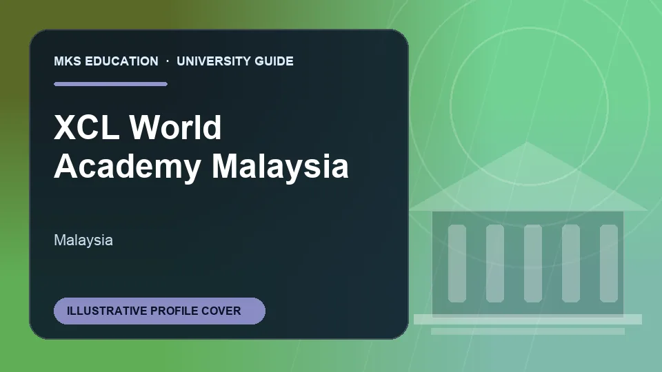 Illustrative MKS Education profile cover for XCL World Academy Malaysia in Malaysia