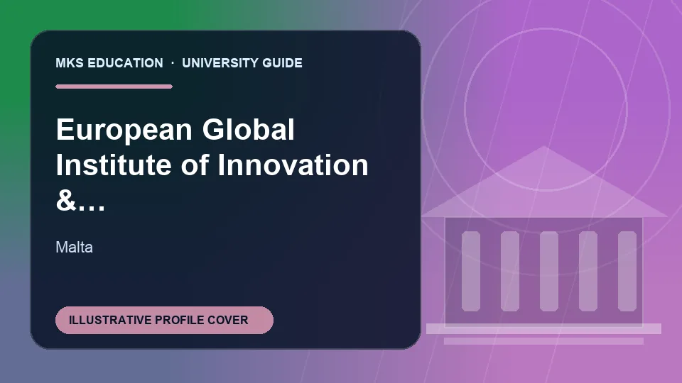 Illustrative MKS Education profile cover for European Global Institute of Innovation & Technology in Malta